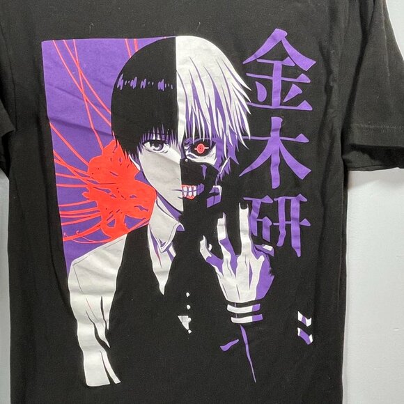 Tokyo Ghoul Ken Kaneki Anime Black Graphic Shirt Men's Large - Picture 4 of 4